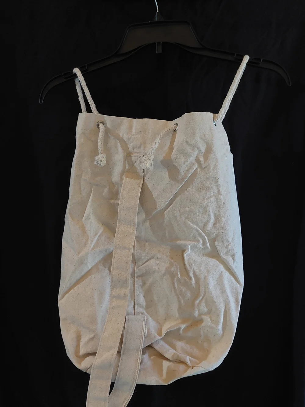 Floral Cotton Drawstring Bag - Natural